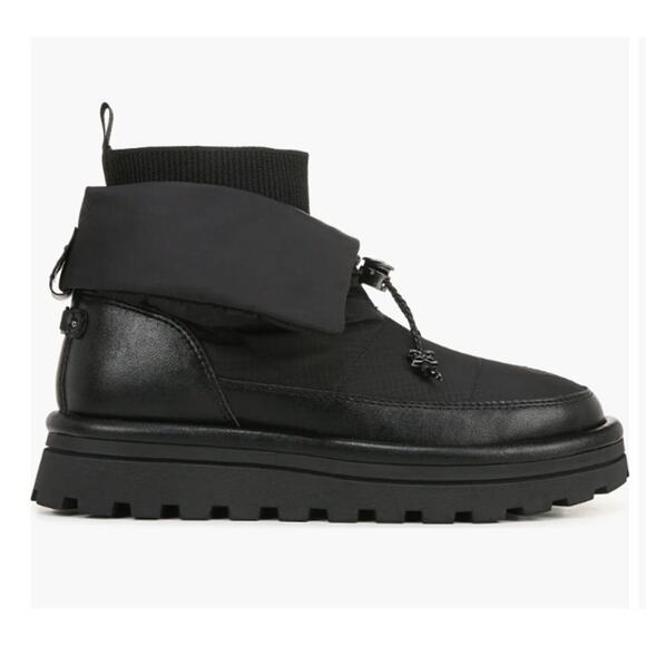 Sam Edelman Olin Lug Sole Bootie Black Nylon Sz 10.5 NIB Stylish Foldover Cuff - Picture 2 of 16